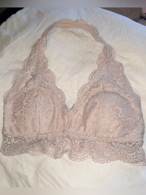 Aerie Lace Bralette Halter - Blush Pink  Sz S/P like new